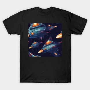 Spaceship Pattern T-Shirt